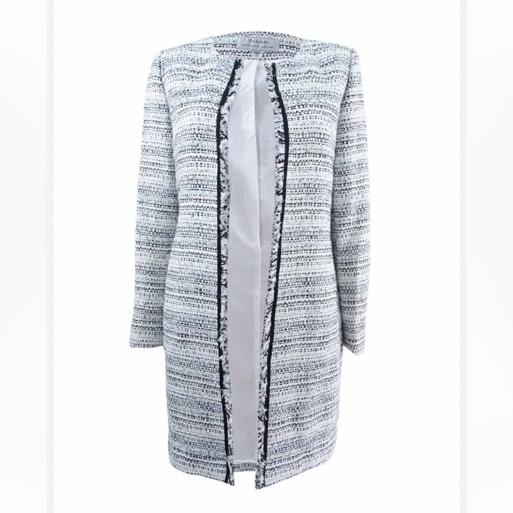 Tahari ASL‎ Women's Petite Boucle Fringe-Trim Jacket Size 2P